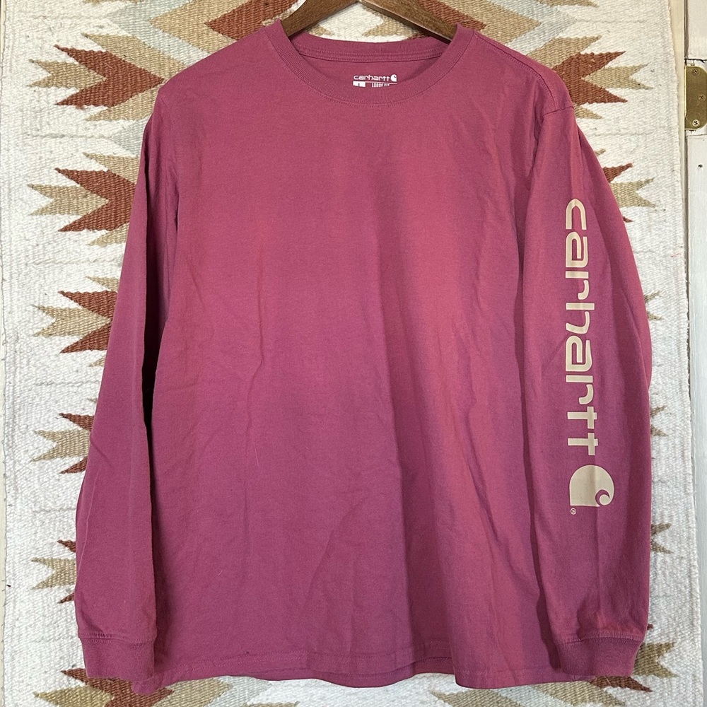 Magenta long sleeve Carhartt tee size L